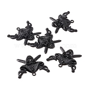 Alloy Pendents, Pirate, Electrophoresis Black, 33x43x5mm, Hole: 3mm(PALLOY-F281-20EB)
