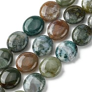 Natural Indian Agate Beads Strands, Flat Oval, 15~16x13.5~14x6~7mm, Hole: 1mm, about 26pcs/strand, 15.79''(40.1cm)(G-K365-B19-03)