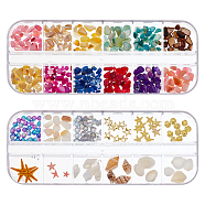 Ocean Theme Nail Decorations Kit, Mixed Color, 3~13x3~14x0.5~6.5mm(MRMJ-OC0003-18)