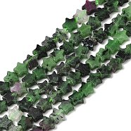 Natural Ruby in Zoisite Beads Strands, Star, 5.5~6x5.5~6x2.5mm, Hole: 1mm, about 76pcs/strand, 15.31~15.35''(38.9~39cm)(G-H087-C02-01)