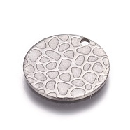 Stainless Steel Pendants, Flat Round, Stainless Steel Color, 15x1mm, Hole: 1.5mm(X-STAS-I098-03-P)