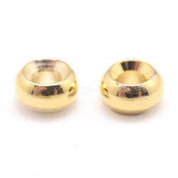 Real 18K Gold Plated Brass Spacer Beads, Nickel Free, Flat Round, 4x2mm, Hole: 1.5mm(X-KK-E702-31G-NF)