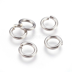 Tarnish Resistant 304 Stainless Steel Open Jump Rings, Stainless Steel Color, 12 Gauge, 11x2mm, Inner Diameter: 7mm, 300pcs/bag(STAS-P212-25P-22)