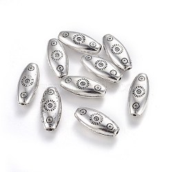 CCB Plastic Beads, Horse Eye, Antique Silver, 21x9.5x5mm, Hole: 1.2mm(CCB-F016-05AS)