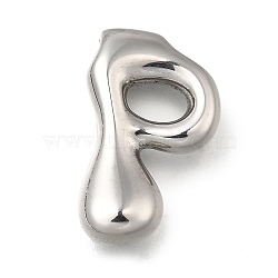 304 Stainless Steel Pendants, Letter Charm, Anti-Tarnish, Letter P, 24x14.5x6mm, Hole: 3.5x2.2mm(STAS-S166-02P-16)