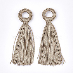 Polyester Tassel Big Pendant Decorations, Camel, 98~110x24~26x10~15mm, Hole: 14mm(X-FIND-S274-09)