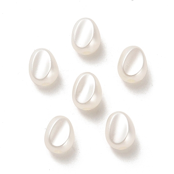 ABS Acrylic Beads, Teardrop, White, 8x6.5x5mm, Hole: 1.6mm