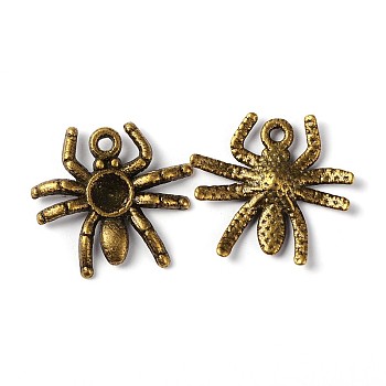 Halloween Jewelry Tibetan Style Alloy Pendants, Cadmium Free & Lead Free, Spider, Antique Bronze, 17.5x19x3mm, Hole: 1.5mm