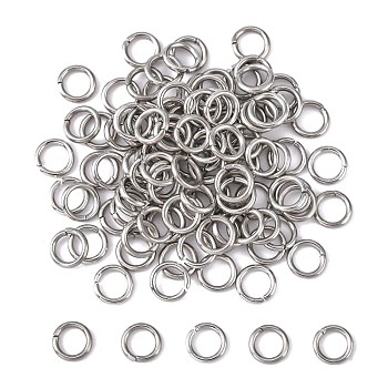 304 Stainless Steel Open Jump Rings, Stainless Steel Color, 18 Gauge, 6x1mm, Inner Diameter: 4mm