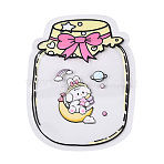Cartoon Rabbit Bottle Shaped Transparent Plastic Packaging Resealable Bags, Top Self Seal Pouches, Lemon Chiffon, 17x13x0.15cm, Unilateral Thickness: 2.9 Mil(0.075mm)(OPP-N003-01A)