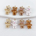 Alloy Enamel Pendants, Golden, Bear Charms, Mixed Color, 18.5x12.5x8mm, Hole: 1.6mm(FIND-G101-10G)
