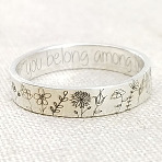 Alloy Finger Rings, Ring with Flower, Silver, US Size 9(18.9mm)(FS-WGACB40-04)