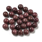 Wood Beads, Undyed, Round, Purple, 8mm, about 1840pcs/500g(WOOD-K007-03B-06)