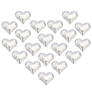 Unicraftale 304 Stainless Steel Beads, No Hole/Untrilled, Heart with Clover, Stainless Steel Color, 13x15x5mm, 20pcs/box(STAS-UN0016-88P)