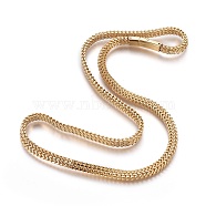 304 Stainless Steel Mesh Chain Necklaces, with Bayonet Clasps, Golden, 23.98 inch(60.9cm)(NJEW-L161-01G)