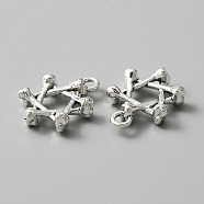 Tibetan Style Alloy Pendants, Star of David Charms, Antique Silver, 25.5x20x6mm, Hole: 3mm(FIND-CJC0012-046)