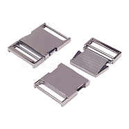 NBEADS Alloy Side Release Buckles, Gunmetal, 63x43x7mm, Hole: 4~7.5x37mm, 2sets/box(PALLOY-NB0001-41)