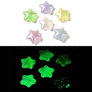 UV Plating Luminous Acrylic Beads, Star, Glow in the Dark Beads, Mixed Color, 21x22x10.5mm, Hole: 3mm(OACR-H123-24)