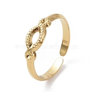 304 Stainless Steel Open Cuff Ring Finding, Ring Settings, Oval, Real 18K Gold Plated, US Size 7 1/4(17.5mm), Fit for 1.2mm(RJEW-C046-06G)
