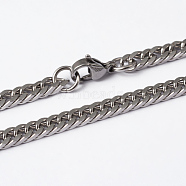 304 Stainless Steel Curb Chain Necklaces, with Lobster Claw Clasps, Faceted, Stainless Steel Color, 27.8 inch(70.5cm)(NJEW-I194-22)