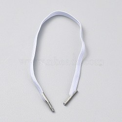 Notebook Bands, Nylon Elastic Cords with Iron Cord Ends, White, 265x5x1mm(AJEW-WH0504-88C-01)