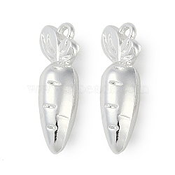 Rack Plating Alloy Pendants, Lead Free & Cadmium Free,  Carrot Charms, Silver, 24x9x7mm, Hole: 1.8mm(PALLOY-D029-22S-RS)