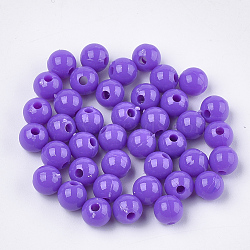 Opaque Plastic Beads, Round, Blue Violet, 6x5.5mm, Hole: 1.8mm, about 4790pcs/500g(KY-T005-6mm-608)