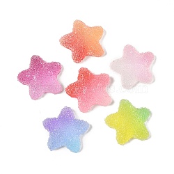 Imitation Candy Food Style Resin Cabochons, Star, Gradient Color, Mixed Color, 17x17.5x6mm(RESI-R461-02H)