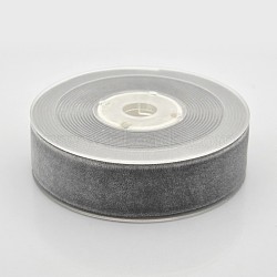 Polyester Velvet Ribbon for Gift Packing and Festival Decoration, Dark Gray, 1 inch(26mm), about 25yards/roll(22.86m/roll)(SRIB-M001-26mm-017)