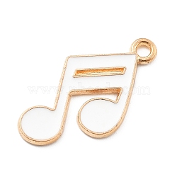 Alloy Enamel Pendants, Golden, Musical Note, 24.5x13.5x1mm, Hole: 1.8mm(PALLOY-E582-08KCG-04)