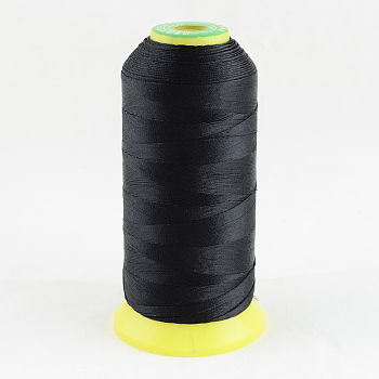 Polyester Sewing Thread, Black, 0.7mm, about 370m/roll