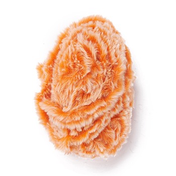 Polyester & Nylon Yarn, Imitation Fur Mink Wool, for DIY Knitting Soft Coat Scarf, Dark Orange, 4.5mm