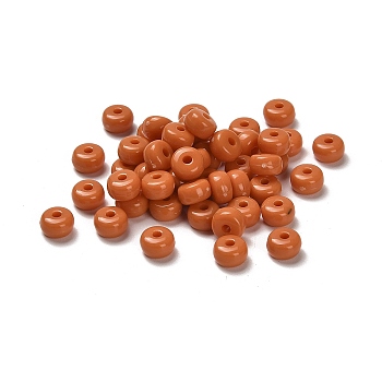 Opaque Acrylic Column Beads, Orange, 7x4mm, Hole: 1.8mm