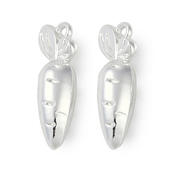 Rack Plating Alloy Pendants, Lead Free & Cadmium Free,  Carrot Charms, Silver, 24x9x7mm, Hole: 1.8mm