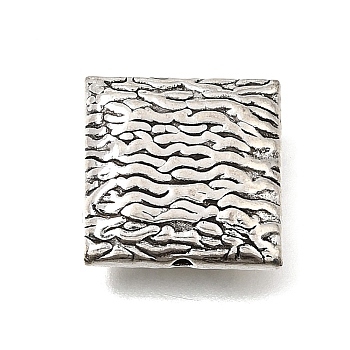 Tibetan Style Alloy Beads, Square, Antique Silver, 16x16x5.5mm, Hole: 1.2mm, about 149pcs/1000g