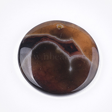 Natural Banded Agate/Striped Agate Pendants(G-T105-41)-2