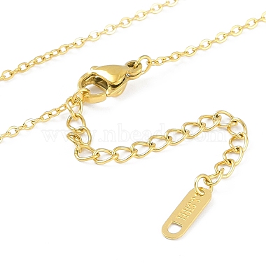 Ion Plating(IP) 304 Stainless Steel Cable Chain Pendant Necklaces(NJEW-K276-17G)-2