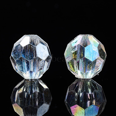 Electroplate Transparent Acrylic Beads(PACR-S222-01)-2