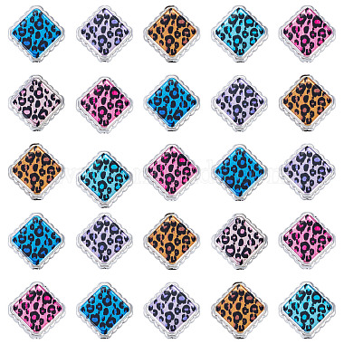 30Pcs UV Plating Printed Opaque Acrylic Beads(OACR-TA0001-73C)-2