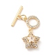 Brass Micro Pave Clear Cubic Zirconia Toggle Clasps(KK-F860-65G)-3