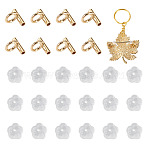 Brass Tube Bails, Loop Bails, with Plastic Ear Nuts, Tube, Golden, 8x8x6mm, Hole: 4mm(DIY-TA0014-37A-G)