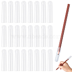 24Pcs Transparent Plastic Pencil Covers, Pencil Cap, Column, Clear, 43.5x10.5mm, Inner Diameter: 8mm(AJEW-CP0006-74)