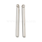 Non-Tarnish 304 Stainless Steel Pendants, Column Bar Charm, Stainless Steel Color, 22x2mm, Hole: 1.2mm(STAS-M001-04P-02)