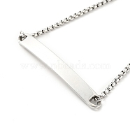 304 Stainless Steel Rectangle Link Slider Bracelet with Crystal Rhinestone and Box Chains for Women, Stainless Steel Color, Inner Diameter: 3/8~3 inch(0.9~7.7cm)(BJEW-G645-02P)