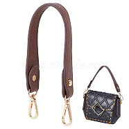 Litchi Texture PU Leather Wide Bag Handles, with Alloy Swivel Clasps, for Bag Replacement Accessories, Coconut Brown, 37.4cm(FIND-WH0005-28B)