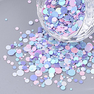 Ornament Accessories, PVC Plastic Paillette/Sequins Beads, No Hole/Undrilled Beads, Flat Round, Mixed Color, 1~4x0.4mm(X-PVC-S035-011B)