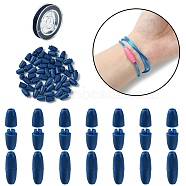 Plastic Breakaway Clasps, with Nylon Thread, Marine Blue, 24x9mm, Hole: 2.5mm(KY-YW0001-60B)