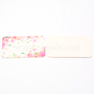 White Cardboard Earring Display Cards, Rectangle with Flower Pattern, Pink, 1-1/8x2 inch(3x5cm)(DIY-WH0209-29)
