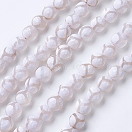 Natural Grade A Agate Beads Strands, Dyed & Heated, Round, Faceted, White, 10mm, Hole: 1.2mm, about 37pcs/strand, 14.9 inch(38cm)(G-G752-04-10mm)