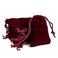 Rectangle Velvet Pouches, Gift Bags, Dark Red, 7x5cm(TP-R022-5x7-02)